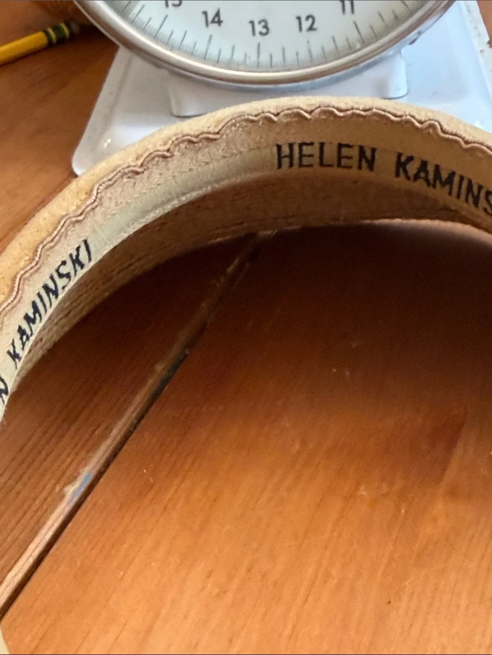 Helen Kaminski Natural Straw Visor with Pale Green Trim